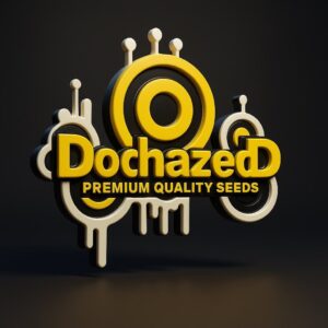 Dochazed promotional graphic showcasing exotic cannabis strains and seed genetics