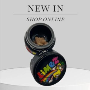 Limez rosin jar from Hassans × Dochazed featuring golden solventless extract in a 1g format